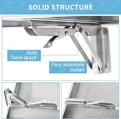 Concession Shelf- 48L x 12W Inch Stainless Steel Foldable Perfect for Food Truck, Trailer and Window Service in Kuwait