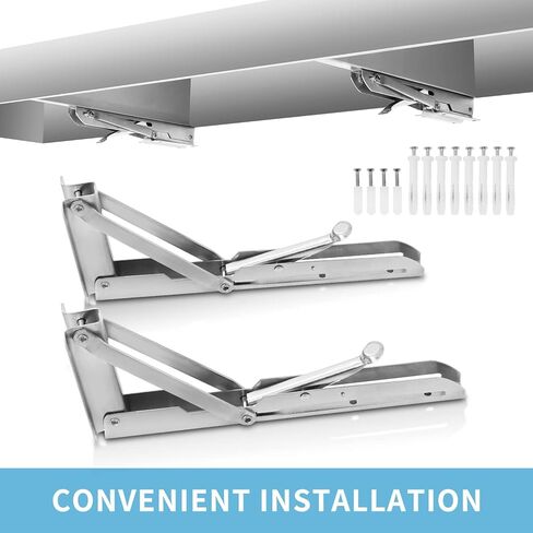 Concession Shelf- 48L x 12W Inch Stainless Steel Foldable Perfect for Food Truck, Trailer and Window Service in Kuwait