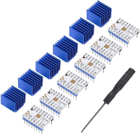 6 قطع طابعة ثلاثية الأبعاد TMC2208 V1.2 سائق الموتور ستيبر، TMC2208 ستيبر ستيبر موتور وحدة مع مفك بالوعة الحرارية للوحات تحكم الطابعة ثلاثية الأبعاد ريراب رامبس 1.4 MKS Gen Ender-3 Pro in Kuwait