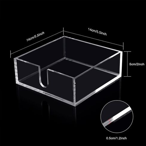 Acrylic Cocktail Napkin Holder for Table, Lucite Clear Beverage Napkin Holder Square Rectangle for Dinner, Kitchen, Bathroom, Restaurant, Bar (6 Pieces, 5.5 x 5.5 Inch) in Saudi Arabia