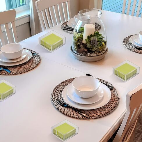 Acrylic Cocktail Napkin Holder for Table, Lucite Clear Beverage Napkin Holder Square Rectangle for Dinner, Kitchen, Bathroom, Restaurant, Bar (6 Pieces, 5.5 x 5.5 Inch) in Saudi Arabia