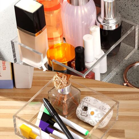 Acrylic Cocktail Napkin Holder for Table, Lucite Clear Beverage Napkin Holder Square Rectangle for Dinner, Kitchen, Bathroom, Restaurant, Bar (6 Pieces, 5.5 x 5.5 Inch) in Saudi Arabia