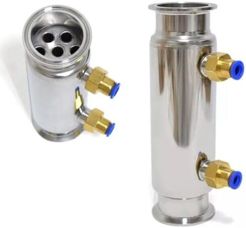 Selmash 2'' Tri Clamp Condenser Shotgun Dephlegmator for Reflux Still 304 Stainless Steel, 2 Quick Release Nuts included, Silver in Saudi Arabia