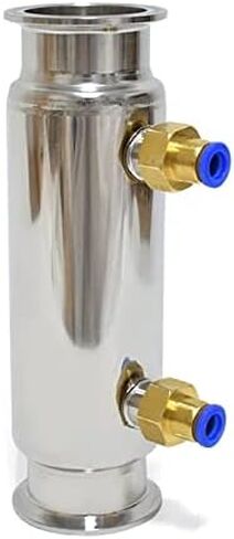 Selmash 2'' Tri Clamp Condenser Shotgun Dephlegmator for Reflux Still 304 Stainless Steel, 2 Quick Release Nuts included, Silver in Saudi Arabia