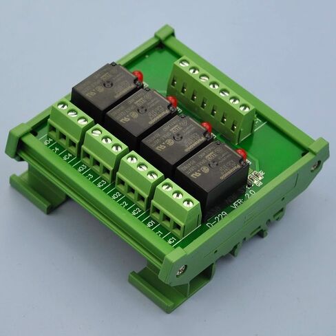 Electronics-Salon DIN Rail Mount 4 SPDT 10Amp Power Relay Interface Module, DC 24V Version. in Kuwait