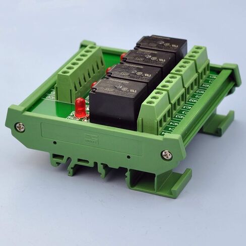 Electronics-Salon DIN Rail Mount 4 SPDT 10Amp Power Relay Interface Module, DC 24V Version. in Kuwait
