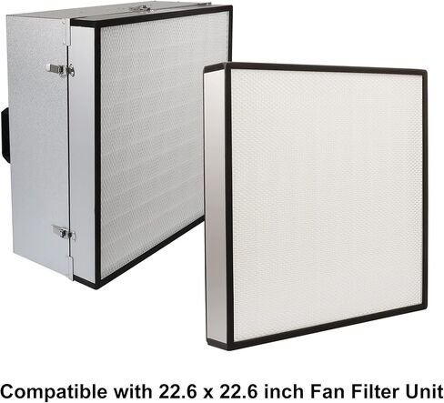 وحدة فلتر مروحة هيبا، عبوة من قطعة واحدة متوافقة مع غطاء محرك التدفق اللامنار FFU 22.6 × 22.6 انش in Kuwait