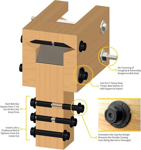 OZCO 56697 1/2-inch by 8-inch to 10-inch OWT Timber Bolts (2 per Pack) in Saudi Arabia