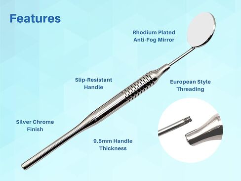 Dental Mirrors Set of 5 Chrome Plated Thick Handle ARTMAN Brand in Saudi Arabia