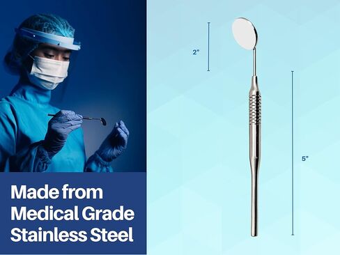 Dental Mirrors Set of 5 Chrome Plated Thick Handle ARTMAN Brand in Saudi Arabia