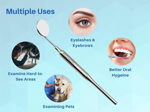 Dental Mirrors Set of 5 Chrome Plated Thick Handle ARTMAN Brand in Saudi Arabia