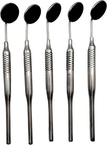 Dental Mirrors Set of 5 Chrome Plated Thick Handle ARTMAN Brand in Saudi Arabia
