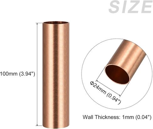 METALLIXITY Copper Tube (24mm OD x 1mm Wall T x 100mm L) 3Pcs, Straight Tubing - for Home Furnishing, Machinery, DIY Handicraft in Saudi Arabia