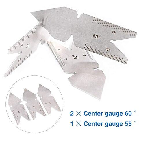 Glarks 5Pcs Stainless Steel Screw Thread Pitch Cutting Gauge Tool Set, 51Pcs America SAE Type + 52Pcs Metric & America SAE Type & British Whitworth + 3Pcs Center Gage, Packed in Plastic Box in Saudi Arabia