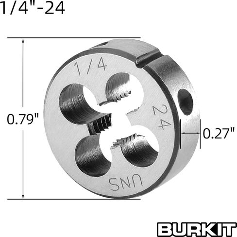 Burkit 1/4"-24 UNC مجموعة الصنبور والقالب، 1/4 x 24 UNC آلة الصنبور والقالب الدائري باليد اليمنى in Kuwait