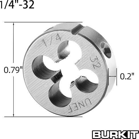 Burkit 1/4"-24 UNC مجموعة الصنبور والقالب، 1/4 x 24 UNC آلة الصنبور والقالب الدائري باليد اليمنى in Kuwait