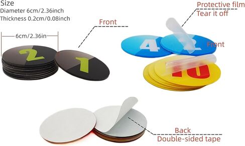 60 ملم أرقام طاولة دائرية أكريليك أرقام خزائن التخزين رقم الخزانة (1-10) الحانات المطاعم النوادي - أزرق 1 إلى 10 in Kuwait