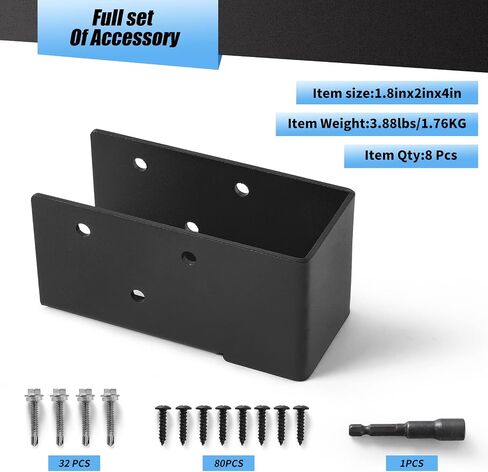 Concealed Joist Hangers, 4"x6" Outdoor Trim Concealed Flanges, Q235B Steel Powder Coated Concealed Mount Joist Hangers for 4"x6" Beam Swing… (4x6 4Pcs) in Kuwait