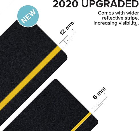 مداس LifeGrip المضاد للانزلاق مع شريط عاكس (10 عبوات)، 6 بوصة × 28 بوصة، أفضل شريط قبضة غير قابل للانزلاق، شريط مانع للانزلاق في الهواء الطلق، لاصق كاشط عالي الاحتكاك لخطوات السلالم، أسود in Kuwait