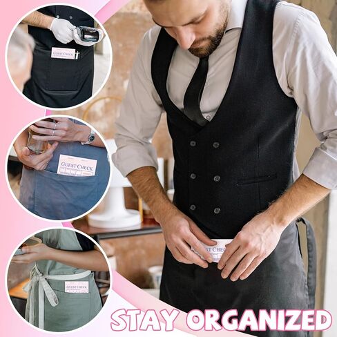 Rcybeo 1000 Sheets Guest Check Server Note Pads with Carbonless Copy Paper, 10 Guest Check Waitress Books, Pink Guest Check Paper Receipt Books, Carbonless Order Books in Kuwait