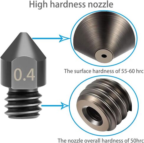 فوهات طابعة ثلاثية الأبعاد، 25 قطعة فوهة MK8 من الفولاذ المقوى، الفولاذ المقاوم للصدأ، فوهة نحاسية مقاومة لدرجات الحرارة العالية مع مجموعة أدوات تنظيف لسلسلة Makerbot Ender 3 / Ender 3Pro، CR-10 in Kuwait