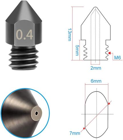 فوهات طابعة ثلاثية الأبعاد، 25 قطعة فوهة MK8 من الفولاذ المقوى، الفولاذ المقاوم للصدأ، فوهة نحاسية مقاومة لدرجات الحرارة العالية مع مجموعة أدوات تنظيف لسلسلة Makerbot Ender 3 / Ender 3Pro، CR-10 in Kuwait