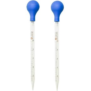 (2 Pack) Glass Graduated Medicine Dropper Pipettes Lab Dropper with Rubber Cap and Scale (0.5ml (2 Pack)) in Saudi Arabia