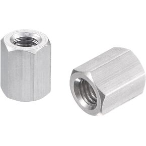 uxcell M5 x 0.8-Pitch 10mm Length 304 Stainless Steel Metric Hex Coupling Nut, 5-Pack