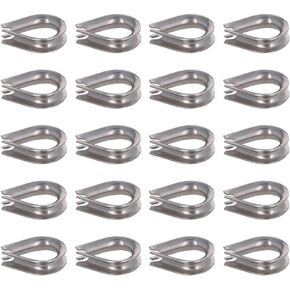 MroMax M5 304 Stainless Steel Wire Rope Cable Thimbles Rigging Silver Tone 10pcs Fit for 5mm/0.2" Dia Wire Rope in Saudi Arabia