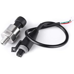 FTVOGUE Pressure Transducer Sender Sensor Pressure Gauge Transducer for Oil Fuel Air Water 18 Inch NPT Thread (100PSI), Pressure Sensor