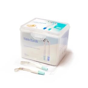 أربطة مصفوفة الأسنان 50 قطعة نظام مصفوفات معدنية 4.5 مم مع مثبت قابل للتعديل لترميم الأسنان in Kuwait