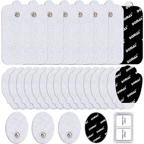 DOMAS 28 Pcs TENS Unit Replacement Pads Premium Reusable Electrode Pads（Snap On 3.5MM),Self Adhesive Electro Therapy Patches for Electrical Stimulation,Non Irritating Stim Pads Design in Kuwait