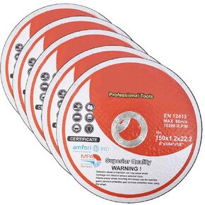 Kimllier 25Pcs 6 Inch x 3/64 Inch x 7/8 Inch Cut-Off Wheels Stainless Steel Cutting Wheel Fit for Metal and Stainless Steel, Angle Grinder Cutting Wheel, Cutting Discs