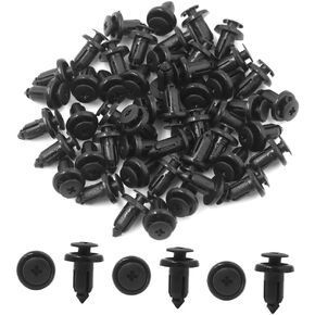 50Pcs Black Plastic Push Pin Retainer Fasteners Clips Rivet for 7mm Hole Dia in Saudi Arabia