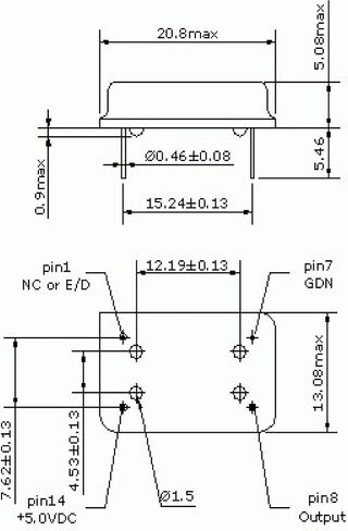 20 ميجا هرتز كامل يمكن البصمة Dip14 3V3-5V مذبذب الكريستال 2 قطعة in Saudi Arabia