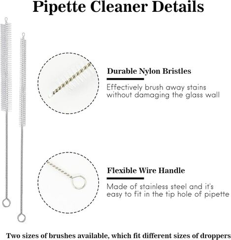 6Pcs Glass Pipettes Dropper, 1ml 2ml 3ml 5ml 10ml Graduated Liquid Dropper, with Rubber Bulb and Cleaning Brush, Transfer Pipettes for Essential Oil in Saudi Arabia