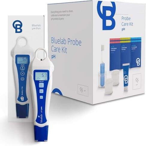 Bluelab pH Pen Meter and Probe Care Kit pH with Calibration Supplies, Storage Solution & Brush, Reliable Digital Tester for pH, Temperature in Soil and Solutions, Optimal Plant Health and Yield in Kuwait