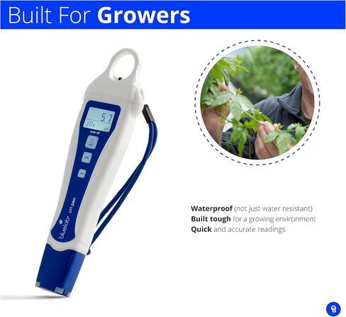 Bluelab pH Pen Meter and Probe Care Kit pH with Calibration Supplies, Storage Solution & Brush, Reliable Digital Tester for pH, Temperature in Soil and Solutions, Optimal Plant Health and Yield in Kuwait