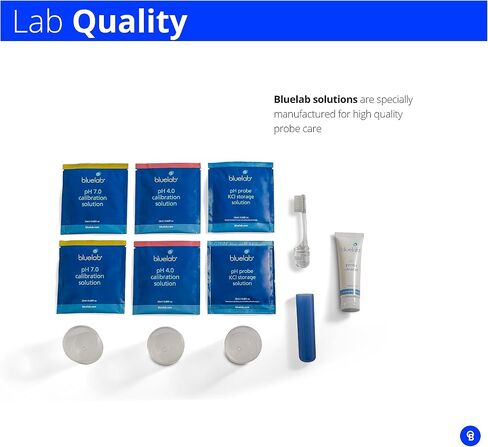 Bluelab pH Pen Meter and Probe Care Kit pH with Calibration Supplies, Storage Solution & Brush, Reliable Digital Tester for pH, Temperature in Soil and Solutions, Optimal Plant Health and Yield in Kuwait