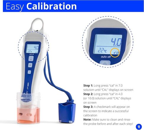 Bluelab pH Pen Meter and Probe Care Kit pH with Calibration Supplies, Storage Solution & Brush, Reliable Digital Tester for pH, Temperature in Soil and Solutions, Optimal Plant Health and Yield in Kuwait