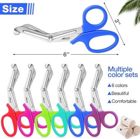 42 قطعة من مقص ضمادة القص للصدمات، مقص طبي للممرضات، مقص الطوارئ، مقص من الفولاذ المقاوم للصدأ، ألوان قوس قزح متنوعة لطبيب الممرضات in Kuwait