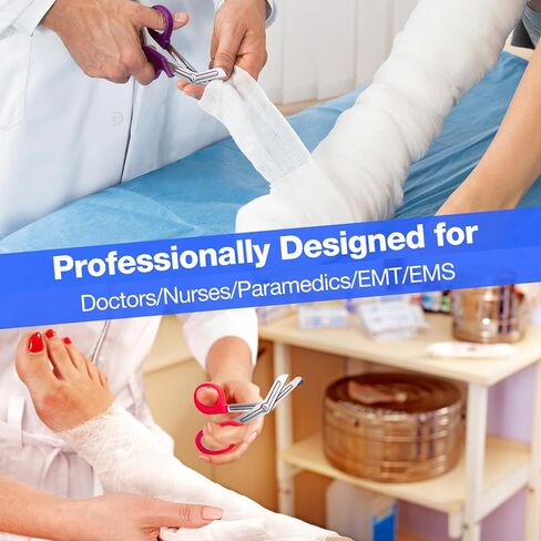 42 قطعة من مقص ضمادة القص للصدمات، مقص طبي للممرضات، مقص الطوارئ، مقص من الفولاذ المقاوم للصدأ، ألوان قوس قزح متنوعة لطبيب الممرضات in Kuwait