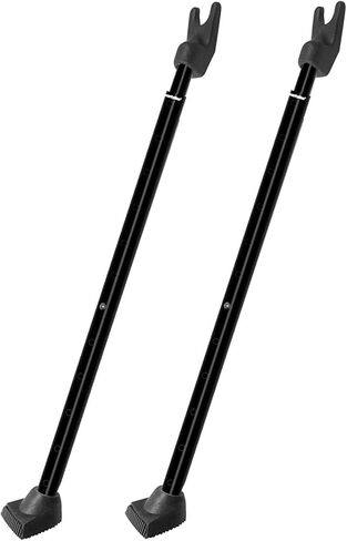 SECURITYMAN 2-in-1 Door Security Bar & Sliding Patio Door Security Bar (2 Pack) via Interchangeable Caps - Constructed of High Grade Iron - Door Stoppers - Black in Kuwait