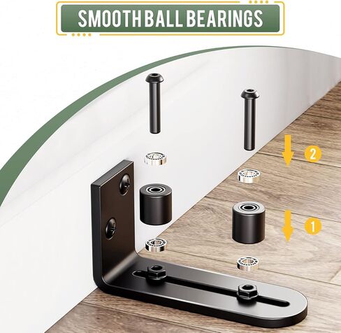 تصميم محامل كروية!!!دليل حظيرة جديد مطور للابواب!!! | بكرة ثابتة منزلقة قابلة للتعديل من سمارتسميث | دليل فريد من نوعه مع ارضية | اطار ستيل متين (اسود) in Kuwait