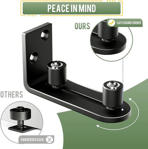 تصميم محامل كروية!!!دليل حظيرة جديد مطور للابواب!!! | بكرة ثابتة منزلقة قابلة للتعديل من سمارتسميث | دليل فريد من نوعه مع ارضية | اطار ستيل متين (اسود) in Kuwait