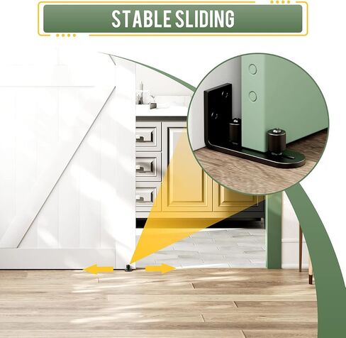 تصميم محامل كروية!!!دليل حظيرة جديد مطور للابواب!!! | بكرة ثابتة منزلقة قابلة للتعديل من سمارتسميث | دليل فريد من نوعه مع ارضية | اطار ستيل متين (اسود) in Kuwait