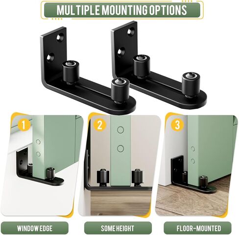 تصميم محامل كروية!!!دليل حظيرة جديد مطور للابواب!!! | بكرة ثابتة منزلقة قابلة للتعديل من سمارتسميث | دليل فريد من نوعه مع ارضية | اطار ستيل متين (اسود) in Kuwait