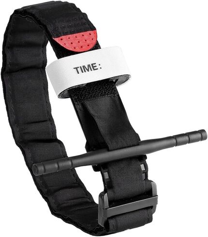 عاصبة تكتيكية، تطبيق EYOCEAN القتالي الطبي العسكري للمشي لمسافات طويلة في حالات الطوارئ، مستلزمات طبية للإسعافات الأولية، تطبيق سريع بيد واحدة l يتميز بالرافعة وختم الوقت (أسود) in Kuwait