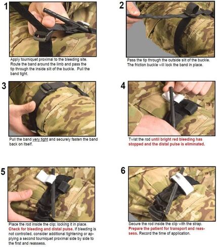 عاصبة تكتيكية، تطبيق EYOCEAN القتالي الطبي العسكري للمشي لمسافات طويلة في حالات الطوارئ، مستلزمات طبية للإسعافات الأولية، تطبيق سريع بيد واحدة l يتميز بالرافعة وختم الوقت (أسود) in Kuwait