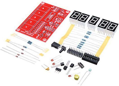 مجموعة iayokocc 1 مجموعة 1 هرتز - 50 ميجا هرتز، مجموعة عداد التردد، عداد تردد مذبذب الكريستال، مجموعة وحدة اختبار المذبذب DIY مع شاشة عرض أنبوبية رقمية مكونة من 5 أرقام (أحمر) in Kuwait